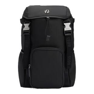 【S·COUPS 崔胜澈同款】BOSS博斯 男士冬季双B铰链徽标双肩包