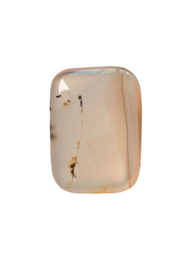 海洋玉髓方形小吊坠天然玛瑙草花