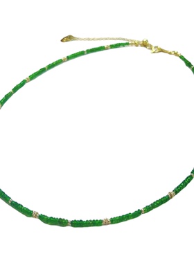 法式14k包金透辉石锁骨链女款