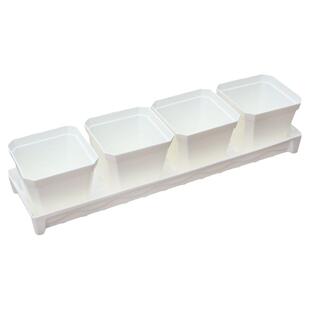 多肉白色黑色细窄长条托盘桌面阳台收纳窄窗台移动浸盆接水盒花架