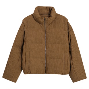 ltyp旅途原品【限量五折】新国标95白鹅绒树皮皱立领羽绒服女冬季