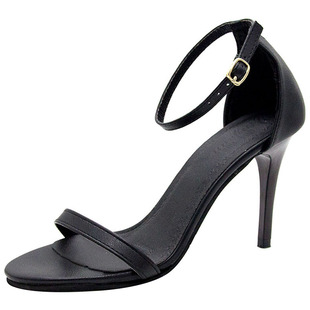 法式气质一字扣带时装凉鞋女夏季新款百搭性感细跟情趣调情高跟鞋