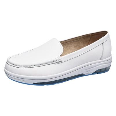 金猴舒适缓震真皮护士鞋