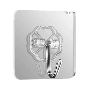 挂钩强力粘胶免打孔厨房钩子挂衣服壁挂墙上粘贴承重无痕透明粘钩