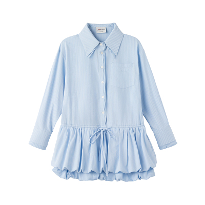 KXLFCHN空穴来风 春秋假两件格纹拼条纹连衣裙休闲百搭纯色宽松女