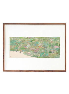 原木风客厅装饰画高级感横板挂画