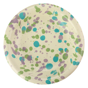 轻奢圆形波点釉下彩汤碗酸奶碗饭碗泼墨炫彩餐具新中式陶瓷碗深盘