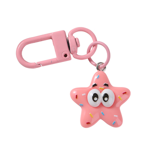 新款海绵宝宝派大星钥匙扣可爱铃铛挂件少女书包配饰礼物闺蜜手工