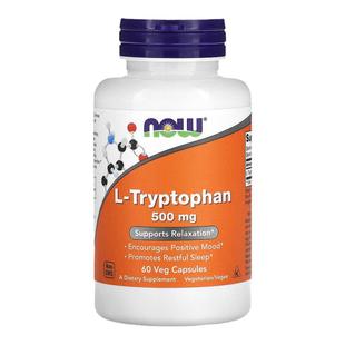 香港直发Now Foods诺奥L-色氨酸素食胶囊膳食补充剂60粒