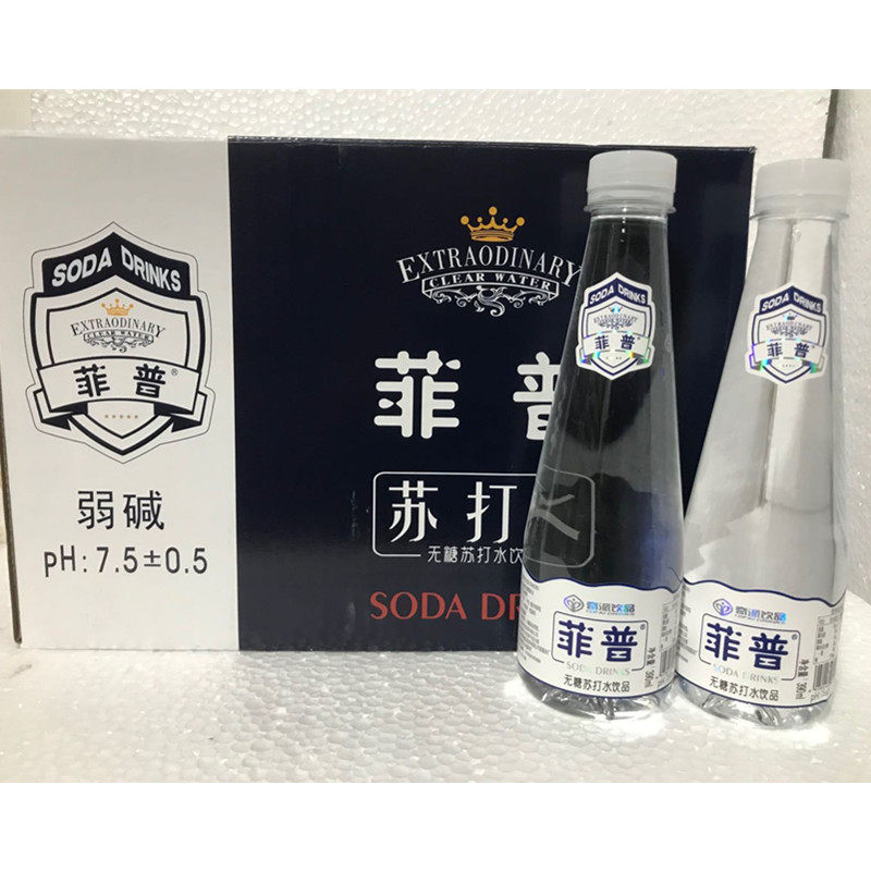 7月新货苏打水整箱菲普苏打水弱碱性水无气无糖苏打水390ml*15瓶