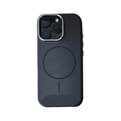 适用苹果磁吸手机壳碳纤维纹硬壳