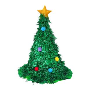 圣诞节ins圣诞树帽子新年派对氛围装饰装扮头饰成人儿童拍照道具