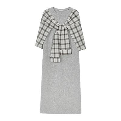 MOUSSY 2026夏季新品优雅复古风格纹外衫长款连衣裙028JSC83-1003