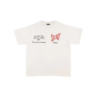 Saint Michael小众复古字母logo刺绣印花宽松短袖舒适T恤男女春夏