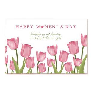 三八女神节贺卡小清新烘焙插牌鲜花店38妇女节小卡片手写留言定制