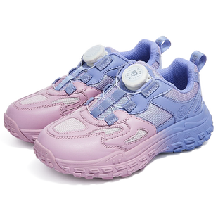 泰兰尼斯kids男童运动鞋春秋新款儿童旋钮透气轻盈女童防滑跑步鞋