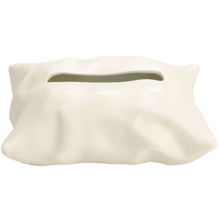 宜集堂INS奶油枕头纸巾盒高级感陶瓷抽纸盒客厅桌面装饰摆件酒店