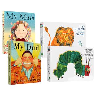 英文原版绘本 The Very Hungry Caterpillar 好饥饿的毛毛虫 123to the Zoo到动物园去 我爸爸My Mum我妈妈 可搭I am a Bunny
