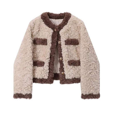 小香风羊羔毛外套女秋冬