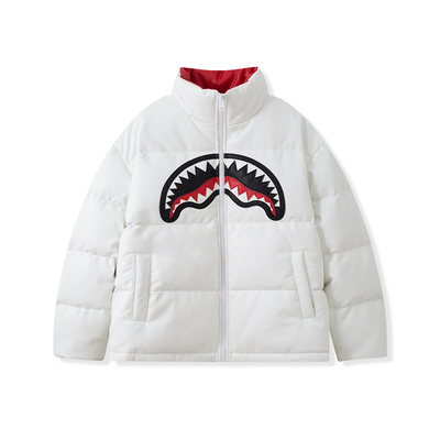 SprayGround鲨鱼嘴PU皮羽绒服