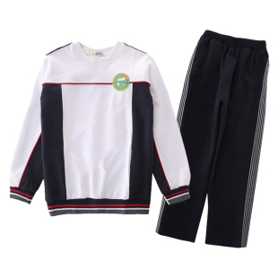 天津滨海小外小学校服白色圆领卫衣校裤马甲外小小学生春秋款套装