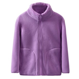 450g双面加厚~儿童摇粒绒外套女童立领防风羊羔绒男童校服内穿冬