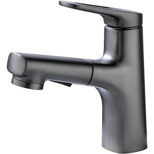 中宇抽拉式面盆龙头冷热卫生间防溅洗脸旋转双模式按键漱口水龙头