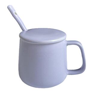 ins风简约家用马克杯带盖勺冲泡牛奶咖啡杯早餐杯子陶瓷杯办公室