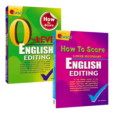 Casco How To Score English Editing O level 新加坡英语 英语语法纠错专项训练 初中英语改错 英文原版进口图书
