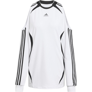 Adidas/阿迪达斯正品ADILENIUM女士透气宽松露肩足球长袖KE9797
