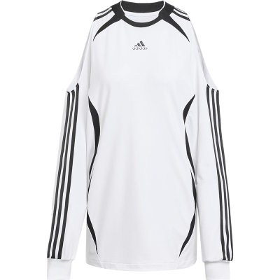 Adidas/阿迪达斯正品ADILENIUM女士透气宽松露肩足球长袖KE9797