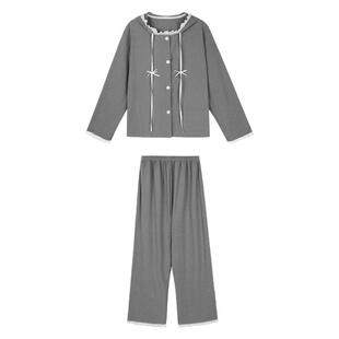 JoyceBra磨毛德绒连帽长袖睡衣女秋季韩系甜美蕾丝花边家居服套装