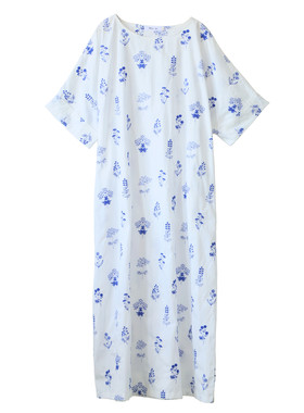 纯棉刺绣白色袍子连衣裙夏款