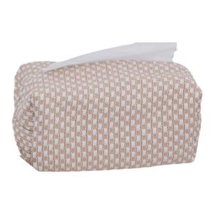 棉麻纸巾盒ins风日式简约奶油色客厅草编布艺抽纸盒收纳袋大号