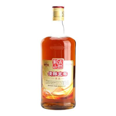 古越龙山绍兴黄酒花雕糯米酒清醇五年半甜型 500ml*6瓶/箱包邮