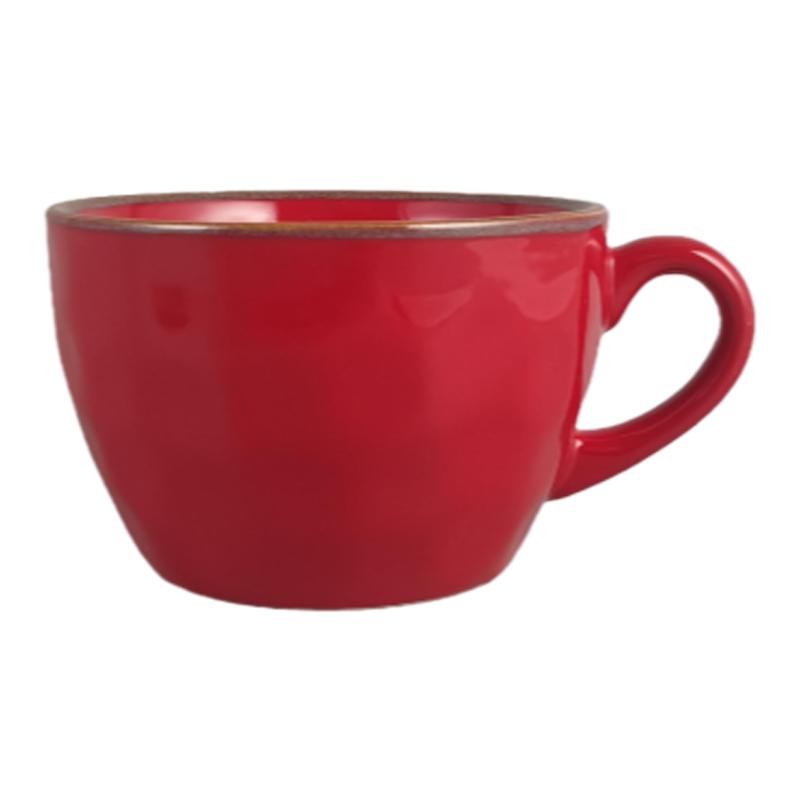 陶瓷复古红色马克杯咖啡杯