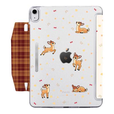 2026新款星星小鹿新年一体搭扣笔袋款磨砂材质ipadpro2024平板air456平板壳pro11寸韩系防弯10.9Y型三折11代