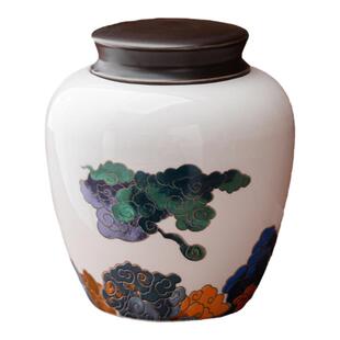 祥云陶瓷茶叶密封收纳罐礼盒空盒高档通用复古红茶普洱包装盒定制