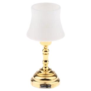 1:12娃娃屋dollhouse迷你小灯模型微缩玩具LED可亮台灯落地灯壁灯