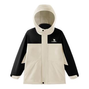骆驼儿童冲锋衣三合一可拆卸男童滑雪服登山防风防水女童三防外套