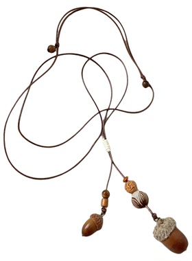 木质前调~植物干果长款吊坠项链