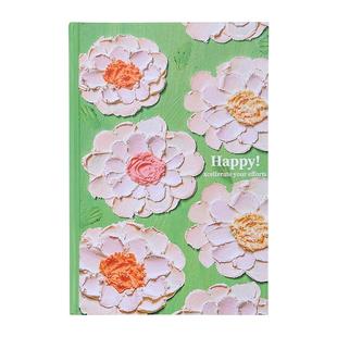 复古风文艺油画空白笔记本子a5简约手帐本少女绘画本学生课堂笔记b5油画彩绘本高颜值精装日记本旅游盖章本子