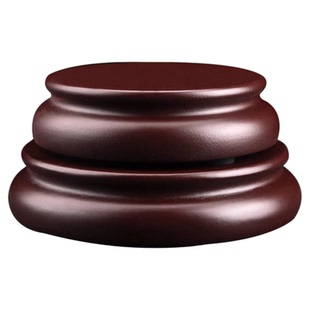 可定制仿红木底座实木圆形花瓶花盆摆件玉石奇石头托架香炉桌面