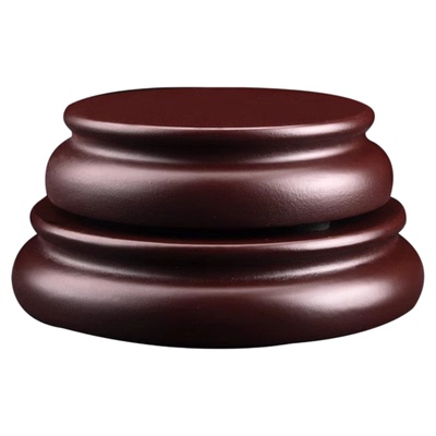 可定制仿红木底座实木圆形花瓶花盆摆件玉石奇石头托架香炉桌面