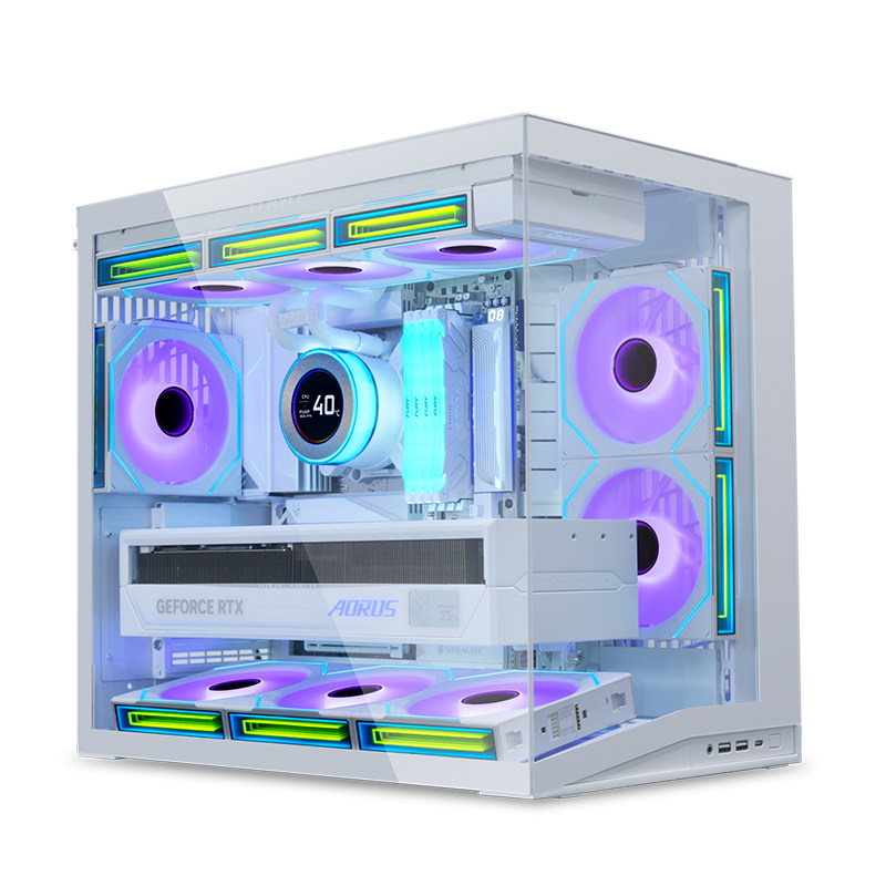 联力包豪斯O11D MINI V2 无立柱海景房matx台式机电脑主机机箱