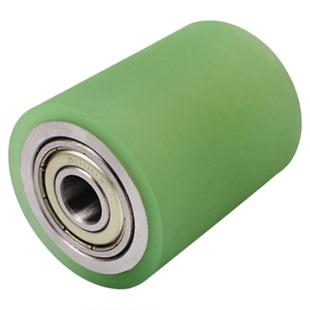 现货pu聚氨酯胶轮胶辊无动力滚筒双轴承耐磨自动化生产包胶轮滚轮