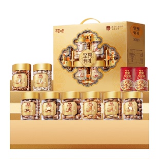 百草味罐装坚果+零食礼盒过节送礼休闲零食食品混合干果仁