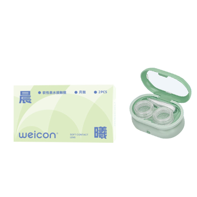 卫康晨曦月抛隐形眼镜运动眼镜近视水凝胶水润透氧高清透明片2片