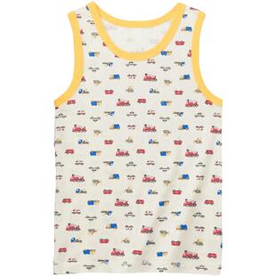 千趣会童装儿童夏装男童无袖卡通T恤背心轻薄透气纯棉打底衫上衣