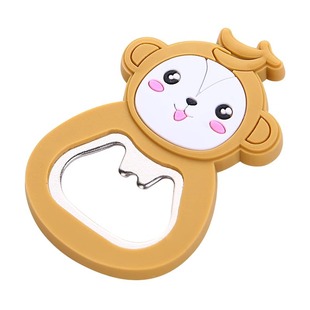 卡通啤酒开瓶器多功能起子创意启瓶器多用途可爱带磁贴冰箱贴随机